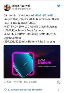 Two days before Redmi Note 9 Pro will be official, here is all you need to know. Redmi Note 9 Pro