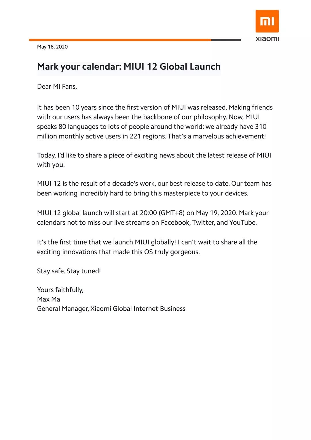 List of Xiaomi phones to receive Miui 12 tomorrow