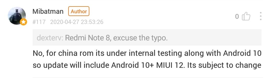 Redmi Note 8 Android 10