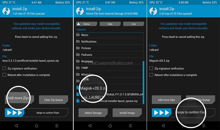 Android 10 on Mi A3 manually using TWRP Recovery.