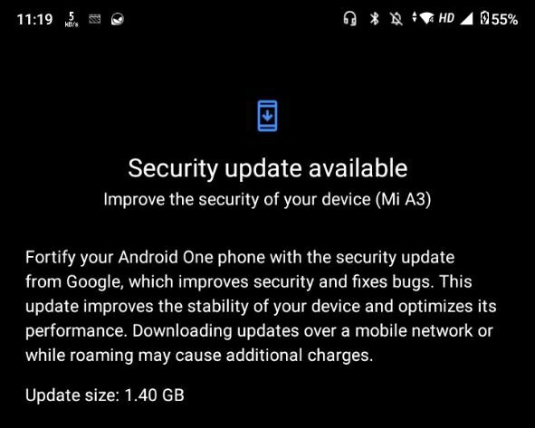 Mi A3 update