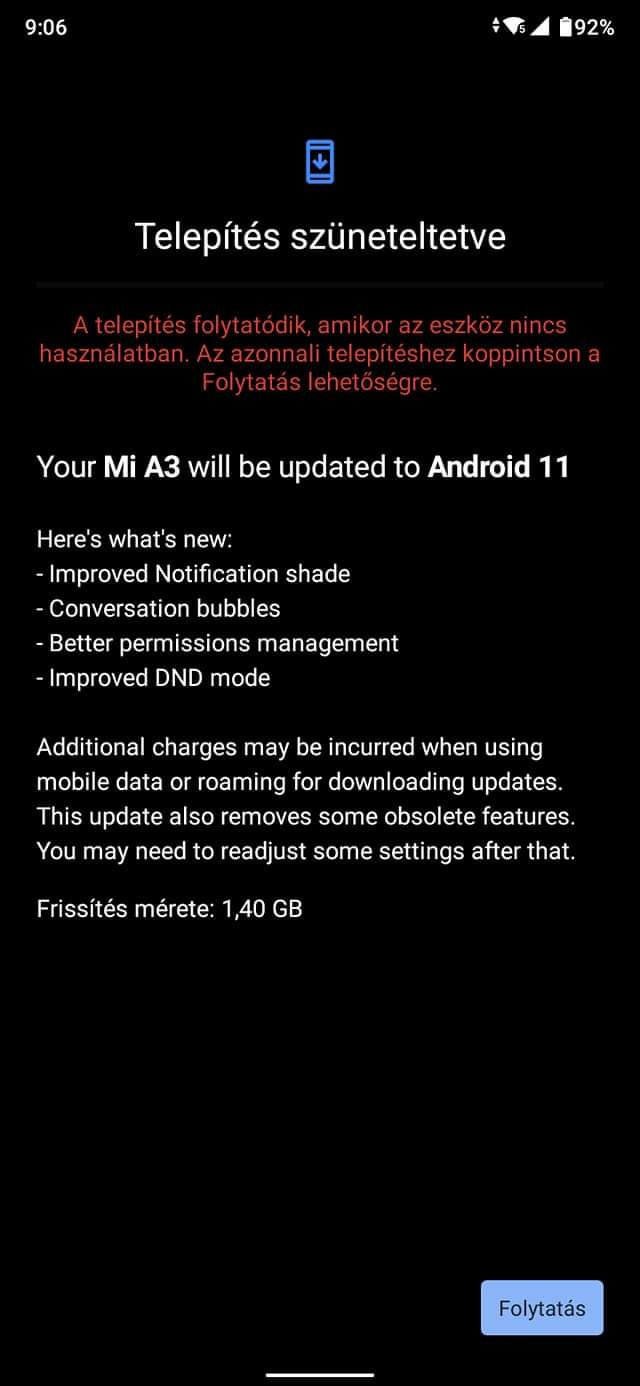 Xiaomi Mi A3 Android 11 bugs