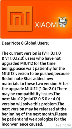 Next MIUI 12 update for Redmi Note 8 to arrive next year Miui 12.0.3.0 or MIUI 12.0.4.0