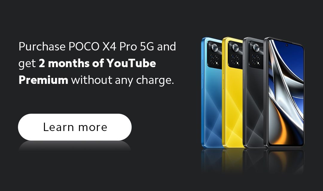 POCO partners with YouTube to give free premium subscriptions to its phone users POCO X4 Pro 5G