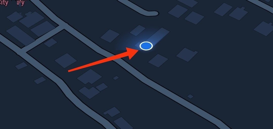 blue dot indicating your location