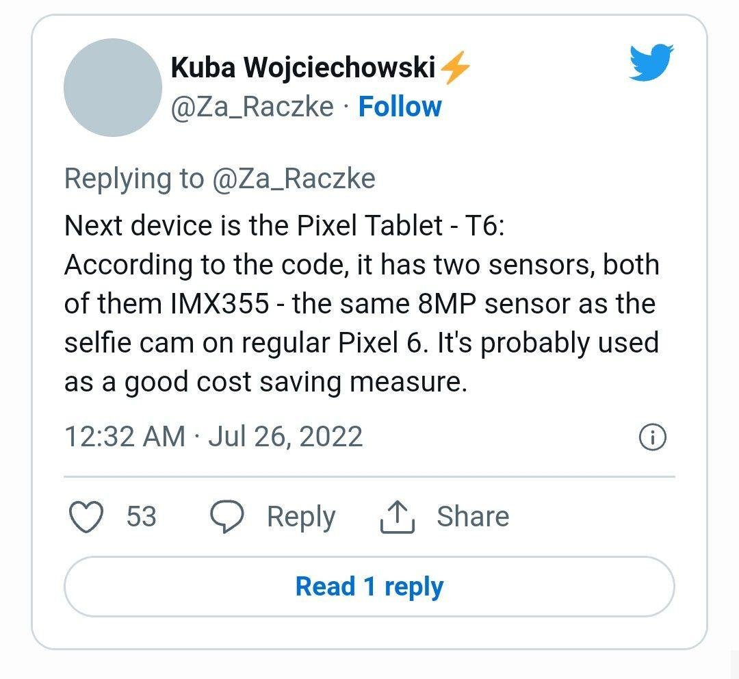 Camera specifications of Pixel 7 and Pixel Tablet revealed Camera specifications of Pixel 7 and Pixel Tablet revealed