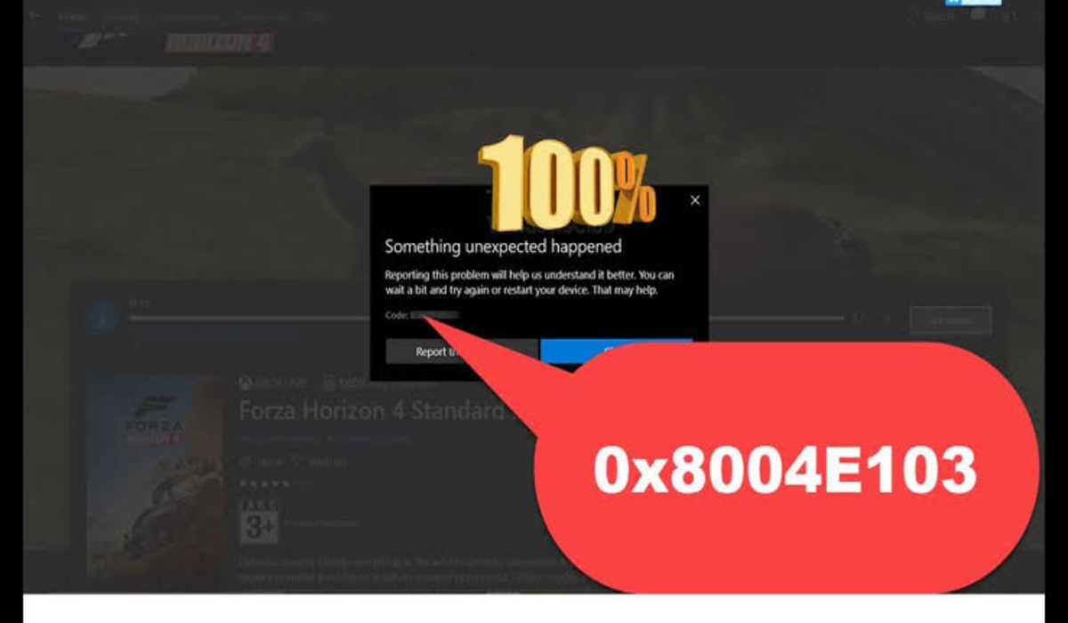 0x8004E103 Microsoft Store error 