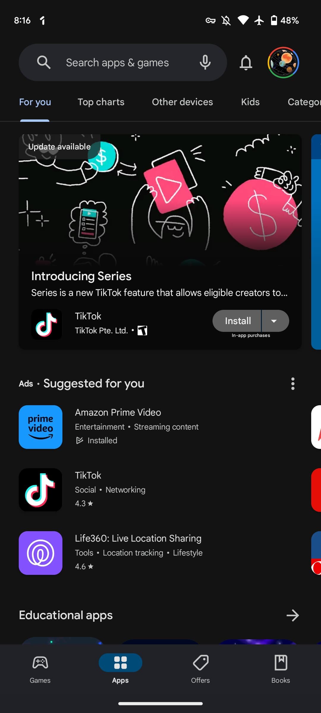 Google Play Dark theme to get more darker Google Play Dark theme