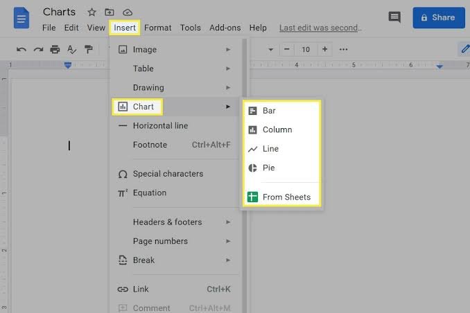 Create a Chart in Google Docs