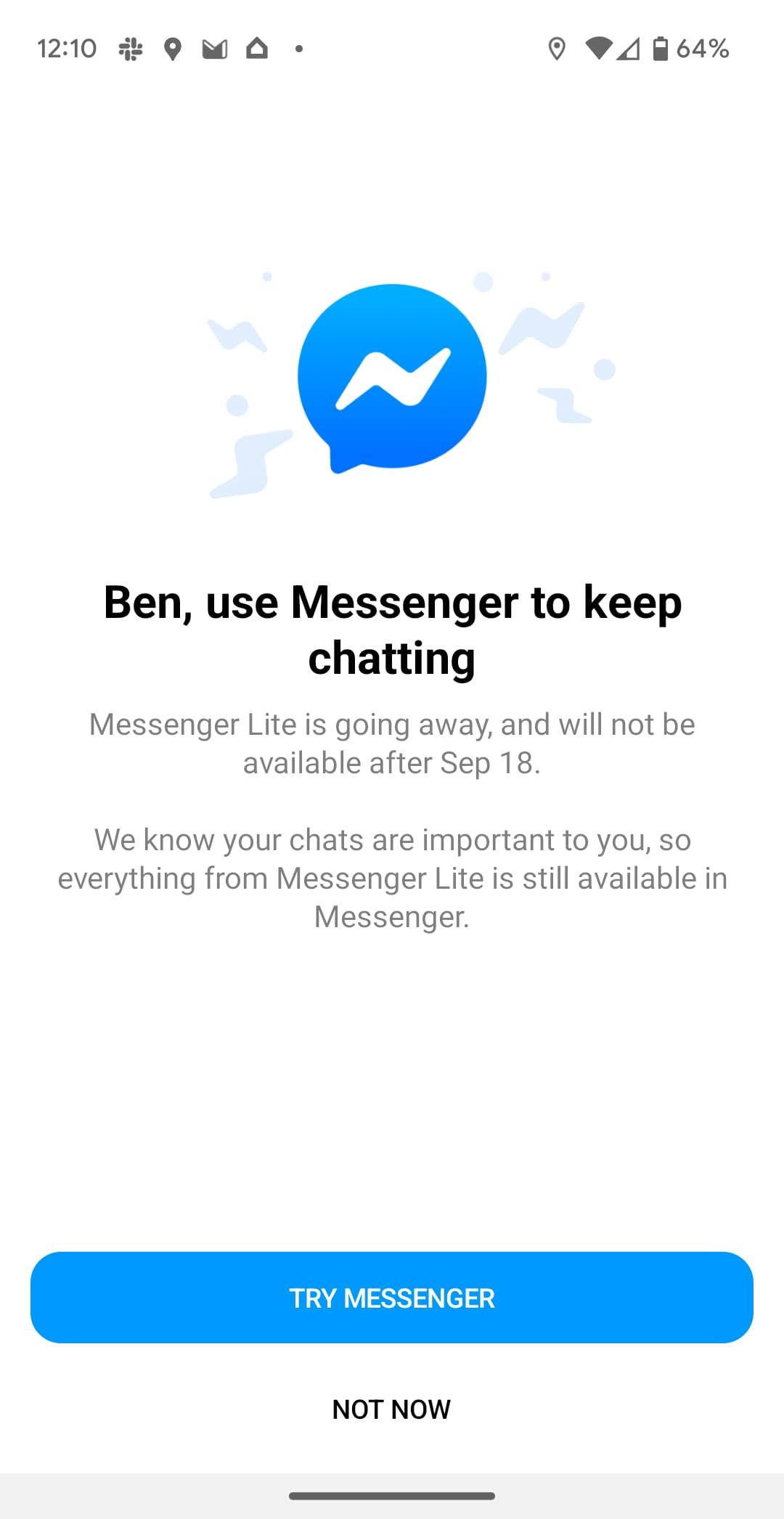 Facebook Messenger Lite to stop working next month Messenger Lite